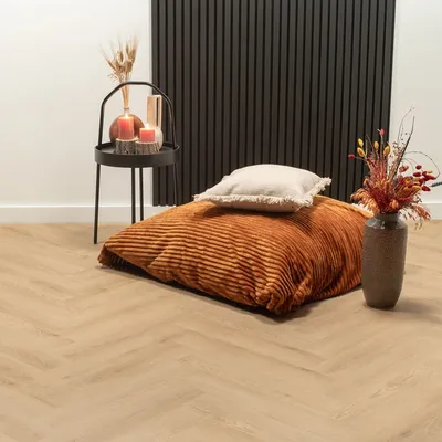 Image of: Floer Fischgrät Klebe Vinyl – Natur Eiche