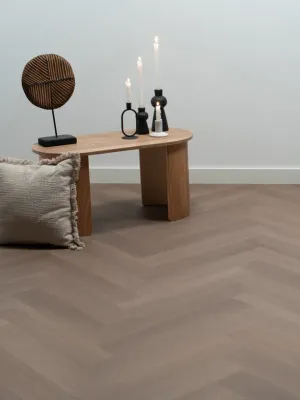 Image of: Floer Fischgrät Klick Vinyl – Greige Eiche